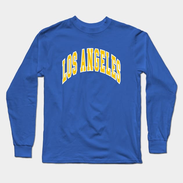 Los Angeles - Block Arch - Blue Gold/White Long Sleeve T-Shirt by KFig21